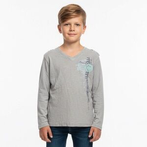 PD&C Gray Long Sleeve Graphic Tee Sz Boys L (6) Grunge 100% Cotton